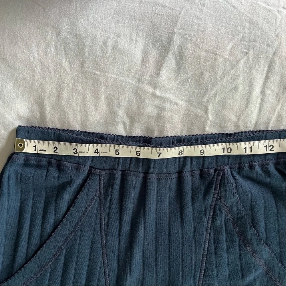 Free People Intimately Coffee Chat Joggers Soft Comfy BLUE Cotton Sz Medium NWOT